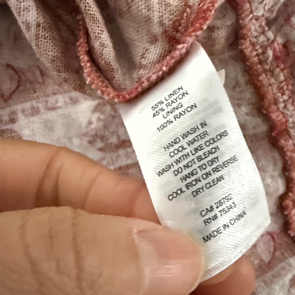 House of Harlow 1960 Pink Floral Midi Dress Size Medium Linen Spring Summerdress - Picture 7 of 7